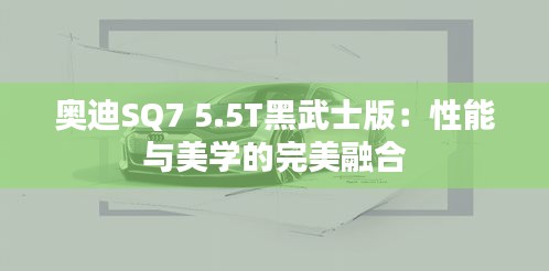 奥迪SQ7 5.5T黑武士版：性能与美学的完美融合