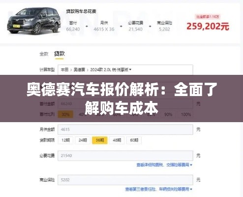 奥德赛汽车报价解析：全面了解购车成本