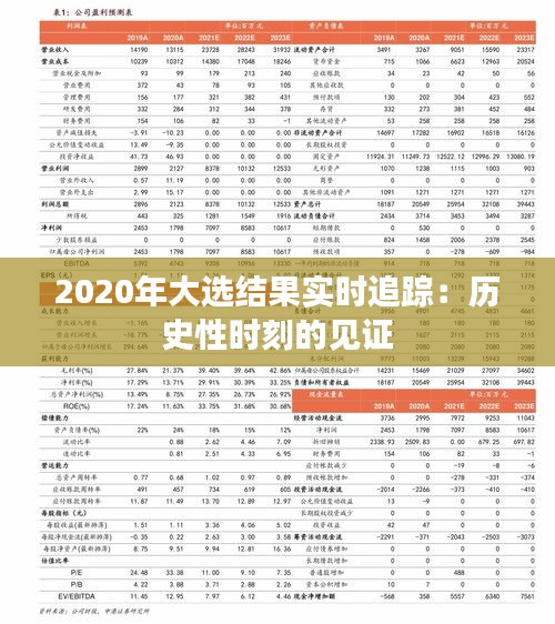 2020年大选结果实时追踪：历史性时刻的见证