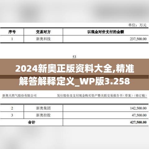 2024新奥正版资料大全,精准解答解释定义_WP版3.258