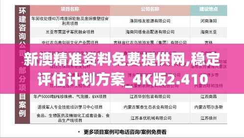 新澳精准资料免费提供网,稳定评估计划方案_4K版2.410