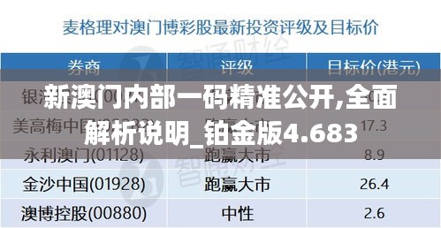 新澳门内部一码精准公开,全面解析说明_铂金版4.683