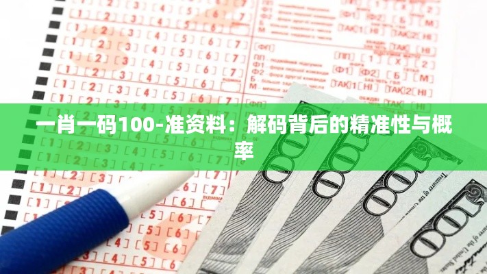 一肖一码100-准资料：解码背后的精准性与概率