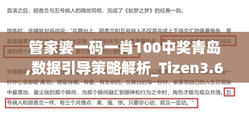 管家婆一码一肖100中奖青岛,数据引导策略解析_Tizen3.664