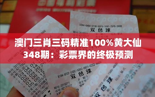 澳门三肖三码精准100%黄大仙348期：彩票界的终极预测