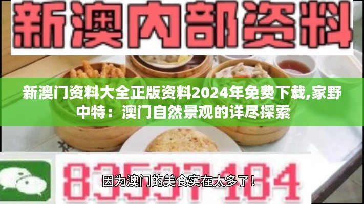 新澳门资料大全正版资料2024年免费下载,家野中特：澳门自然景观的详尽探索