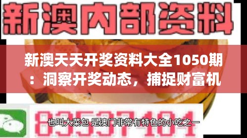 新澳天天开奖资料大全1050期：洞察开奖动态，捕捉财富机遇