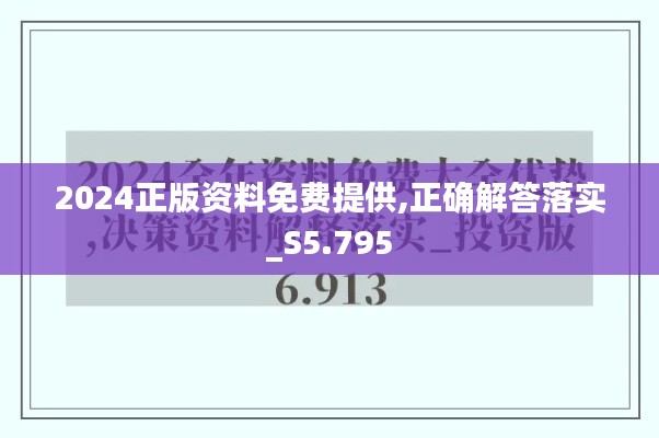 2024正版资料免费提供,正确解答落实_S5.795