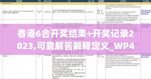 香港6合开奖结果+开奖记录2023,可靠解答解释定义_WP4.218