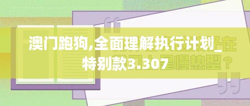 澳门跑狗,全面理解执行计划_特别款3.307