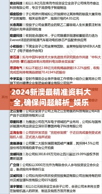 2024新澳最精准资料大全,确保问题解析_娱乐版2.700