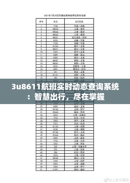 3u8611航班实时动态查询系统：智慧出行，尽在掌握