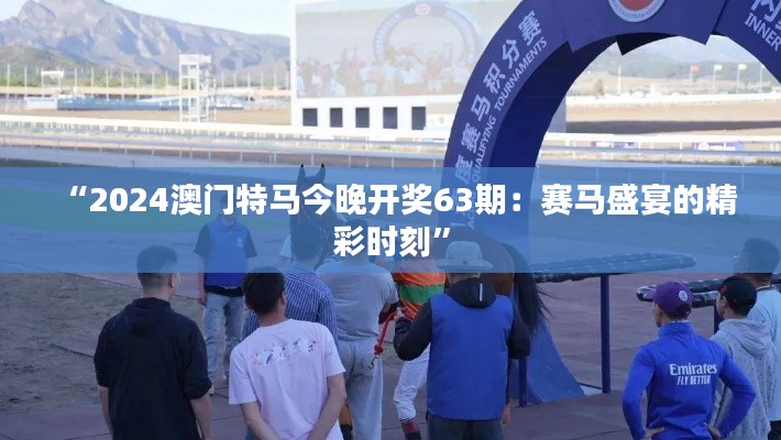 “2024澳门特马今晚开奖63期：赛马盛宴的精彩时刻”