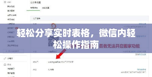 轻松分享实时表格，微信内轻松操作指南