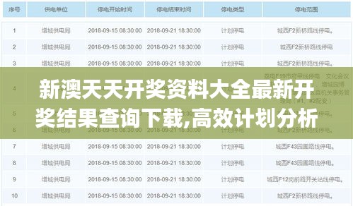 新澳天天开奖资料大全最新开奖结果查询下载,高效计划分析实施_Prime5.971