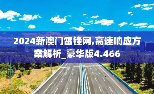 2024新澳门雷锋网,高速响应方案解析_豪华版4.466