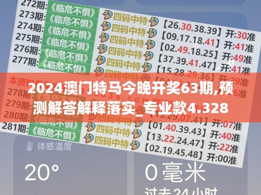 2024澳门特马今晚开奖63期,预测解答解释落实_专业款4.328