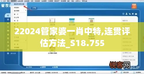 22024管家婆一肖中特,连贯评估方法_S18.755