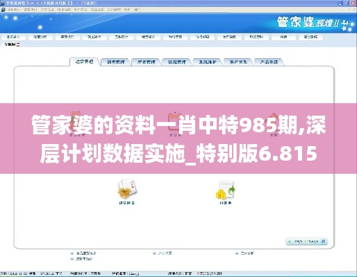 管家婆的资料一肖中特985期,深层计划数据实施_特别版6.815