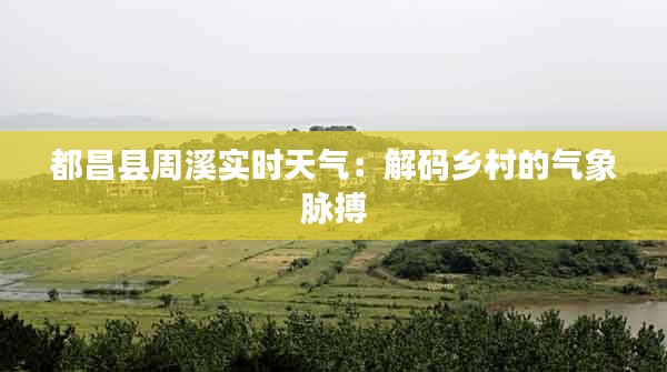 都昌县周溪实时天气：解码乡村的气象脉搏