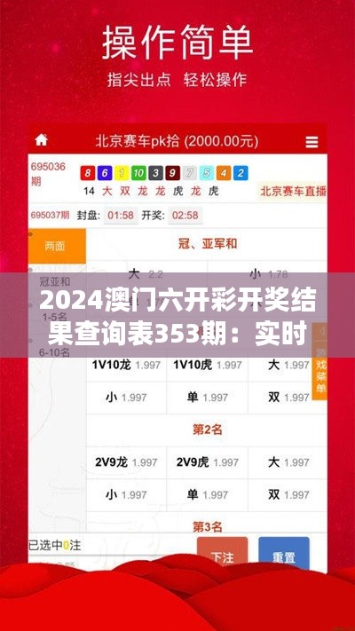 2024澳门六开彩开奖结果查询表353期：实时数据与历史对比