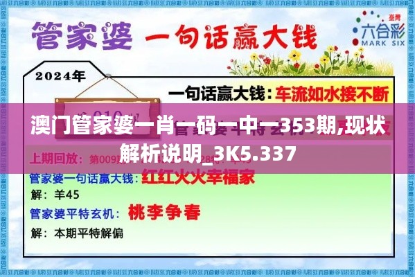 澳门管家婆一肖一码一中一353期,现状解析说明_3K5.337