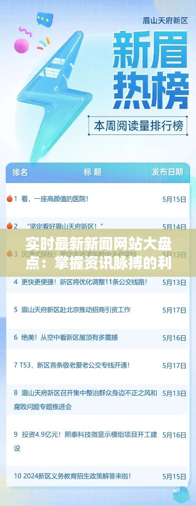 实时最新新闻网站大盘点：掌握资讯脉搏的利器