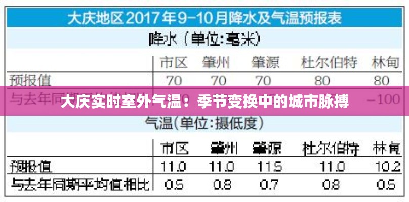 大庆实时室外气温：季节变换中的城市脉搏