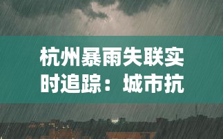 杭州暴雨失联实时追踪：城市抗灾与生命救援的紧急行动