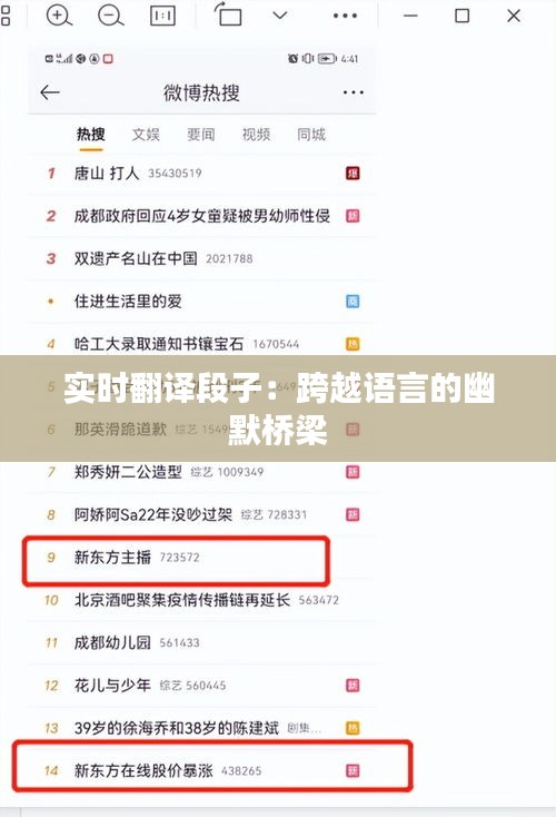 实时翻译段子：跨越语言的幽默桥梁