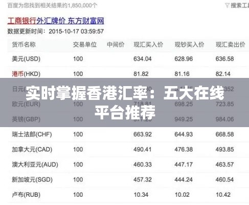 实时掌握香港汇率：五大在线平台推荐