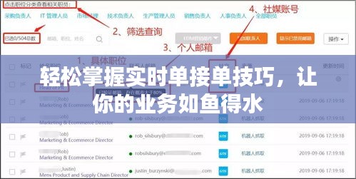 轻松掌握实时单接单技巧，让你的业务如鱼得水