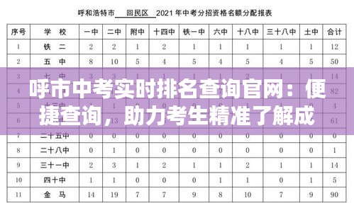 呼市中考实时排名查询官网：便捷查询，助力考生精准了解成绩