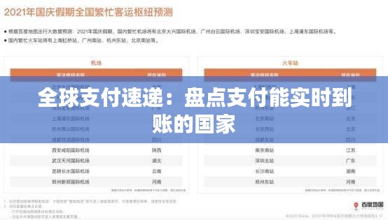 全球支付速递：盘点支付能实时到账的国家