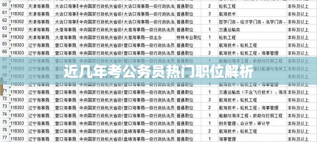 近几年考公务员热门职位解析