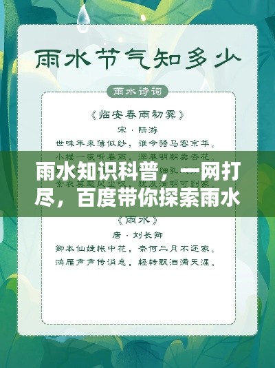 雨水知识科普，一网打尽，百度带你探索雨水奥秘！