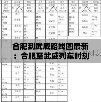 合肥到武威路线图最新：合肥至武威列车时刻表 