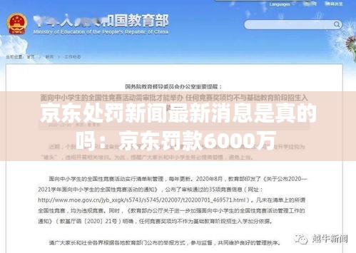 京东处罚新闻最新消息是真的吗：京东罚款6000万 