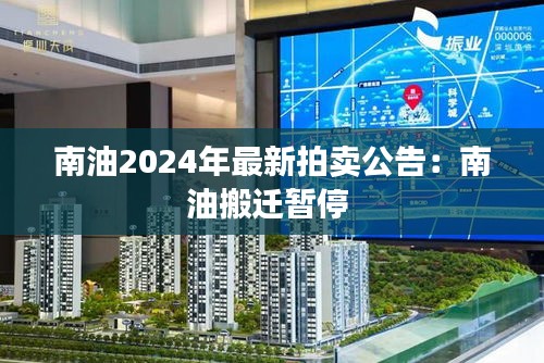 南油2024年最新拍卖公告：南油搬迁暂停 