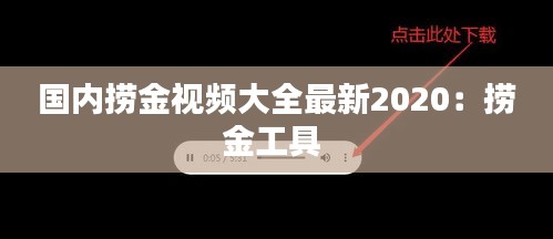 国内捞金视频大全最新2020：捞金工具 