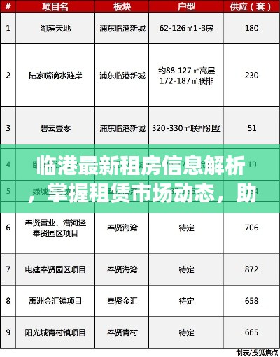 临港最新租房信息解析，掌握租赁市场动态，助你轻松租房！