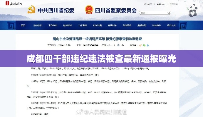 成都四干部违纪违法被查最新通报曝光