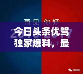 今日头条优驾独家爆料，最新消息汇总