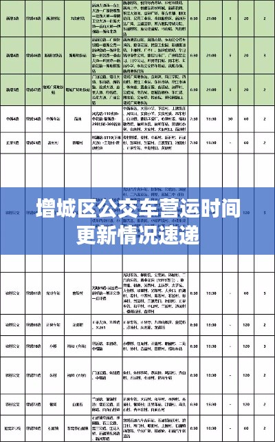 增城区公交车营运时间更新情况速递