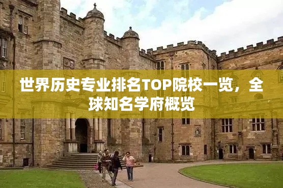 世界历史专业排名TOP院校一览，全球知名学府概览