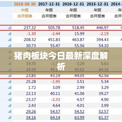 猪肉板块今日最新深度解析