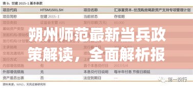 朔州师范最新当兵政策解读，全面解析报名、待遇及优惠政策