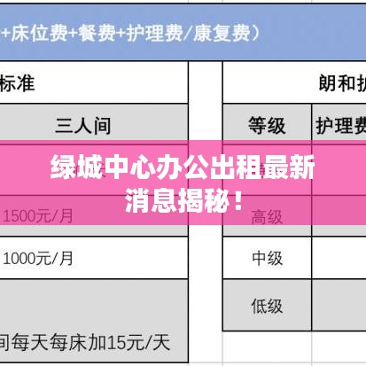 绿城中心办公出租最新消息揭秘！