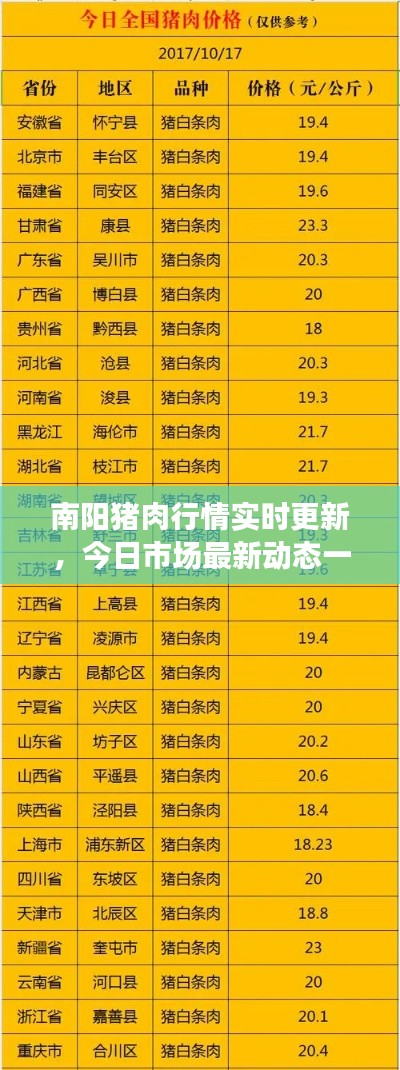 南阳猪肉行情实时更新，今日市场最新动态一网打尽