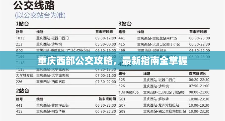 重庆西部公交攻略，最新指南全掌握